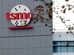 A logo of taiwanese chip giant TSMC is seen at southern Taiwan science park in Tainan, Taiwan.