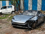 The Porsche was running without a license plate. (PTI)