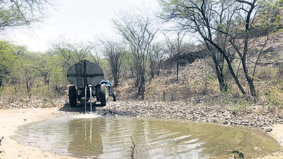 A natural pond being refilled in Khod. (Parveen Kumar/HT Photo) A natural pond being refilled in Khod. (Parveen Kumar/HT Photo)