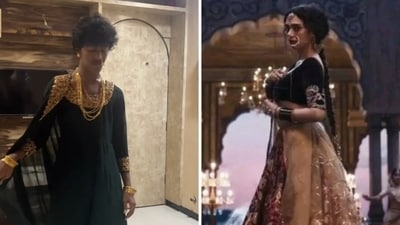 Siddharth reacts to influencer's recreation of Aditi Rao Hydari's Heeramandi dance. Siddharth reacts to influencer's recreation of Aditi Rao Hydari's Heeramandi dance.
