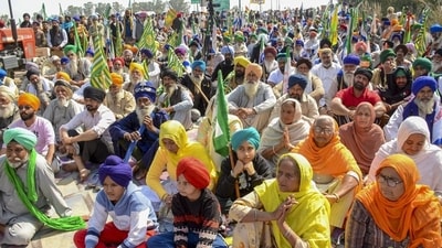 Farmers during their 'Delhi Chalo' march near the Punjab-Haryana Shambhu border in Patiala district. (Representative image) (PTI file photo) Farmers during their 'Delhi Chalo' march near the Punjab-Haryana Shambhu border in Patiala district. (Representative image) (PTI file photo)