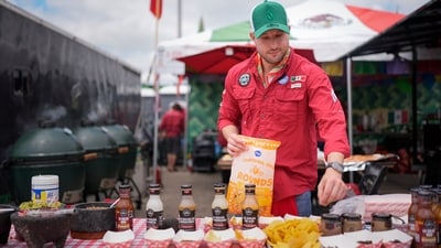 Juventino Alanis of the Sociedad Mexicano de Parrillieros team prepares food for tasting at the World Championship Barbecue Cooking Contest, (AP Photo/George Walker IV) Juventino Alanis of the Sociedad Mexicano de Parrillieros team prepares food for tasting at the World Championship Barbecue Cooking Contest, (AP Photo/George Walker IV)