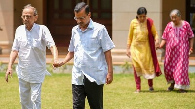 Delhi Chief Minister and AAP Supremo Arvind Kejriwal seen along with his family Delhi Chief Minister and AAP Supremo Arvind Kejriwal seen along with his family