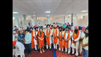 Prem Singh Chandumajra campaigned in multiple Mohali villages, including Rasanheri, Majat and Saini Majra, on Thursday. (HT Photo)