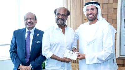 Rajinikanth receives his Golden Visa for UAE. Rajinikanth receives his Golden Visa for UAE.