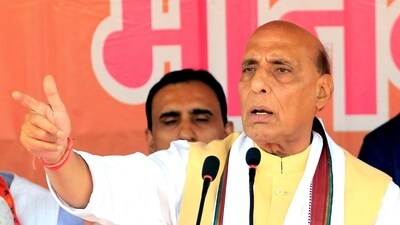 Union Defence Minister Rajnath Singh addresses an election rally. (ANI) Union Defence Minister Rajnath Singh addresses an election rally. (ANI)