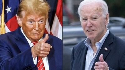 Economist survey: Trump has a 45% chance of winning the poll as compared to Biden who holds a 44% chance to win. (AFP) Economist survey: Trump has a 45% chance of winning the poll as compared to Biden who holds a 44% chance to win. (AFP)