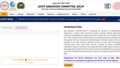 JAC Delhi counselling 2024 after May 27 (jacdelhi.admissions.nic.in, screenshot) JAC Delhi counselling 2024 after May 27 (jacdelhi.admissions.nic.in, screenshot)