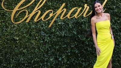 Demi Moore looks absolutely stunning as she arrives at the Chopard 'Once Upon A Time' party in Cannes. Wearing a stunning Oscar de la Renta yellow dress, she looks like a ray of sunshine. Her outfit features an off-the-shoulder neckline, a warped pattern at the waist adorned with quirky embellishments and a striking thigh-high slit for added glamour. (Photo by Vianney Le Caer/Invision/APPhoto by Vianney Le Caer/Invision/AP) Demi Moore looks absolutely stunning as she arrives at the Chopard 'Once Upon A Time' party in Cannes. Wearing a stunning Oscar de la Renta yellow dress, she looks like a ray of sunshine. Her outfit features an off-the-shoulder neckline, a warped pattern at the waist adorned with quirky embellishments and a striking thigh-high slit for added glamour. (Photo by Vianney Le Caer/Invision/APPhoto by Vianney Le Caer/Invision/AP)