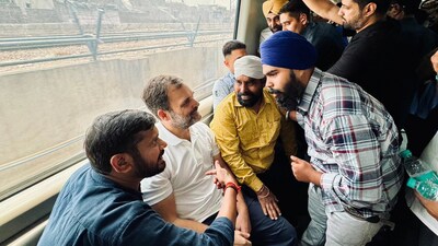 Congress leader Rahul Gandhi travels by metro. (X/Rahul Gandhi) Congress leader Rahul Gandhi travels by metro. (X/Rahul Gandhi)