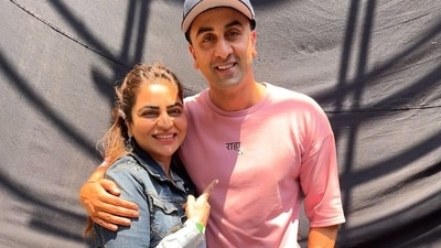 Ranbir Kapoor donned T-shirt with Raha caption in a BTS photo from Ramayana shoot. Ranbir Kapoor donned T-shirt with Raha caption in a BTS photo from Ramayana shoot.