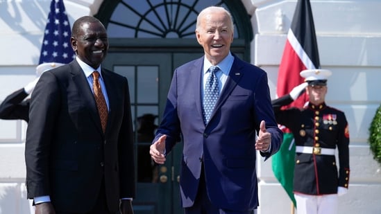 President Joe Biden answers a reporters question as he welcomes Kenya's President William Ruto to the White House in Washington, Wednesday, May 22, 2024. (AP)