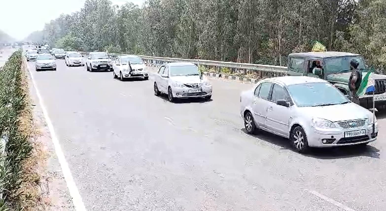 Visuals from Shambu border in Punjab's Patiala district ahead of PM Modi's rally today. (HT sourced pic) Visuals from Shambu border in Punjab's Patiala district ahead of PM Modi's rally today. (HT sourced pic)