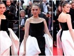 Aditi Rao Hydari dazzled at Cannes red carpet in enchanting black and white gown. 