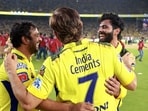 File photo of Ambati Rayudu (L) with MS Dhoni and Ravindra Jadeja File photo of Ambati Rayudu (L) with MS Dhoni and Ravindra Jadeja
