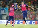 Rajasthan Royals' Avesh Khan and captain Sanju Samson celebrate the dismissal of Sunrisers Hyderabad's Abdul Samad during the Qualifier 2 match Rajasthan Royals' Avesh Khan and captain Sanju Samson celebrate the dismissal of Sunrisers Hyderabad's Abdul Samad during the Qualifier 2 match