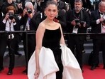 Aditi Rao Hydari poses for the camera at the 77th Cannes Film Festival. Aditi Rao Hydari poses for the camera at the 77th Cannes Film Festival.