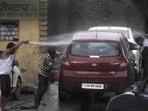 A fine of  <span class='webrupee'>₹</span>5000 will be imposed on Gurgaon residents if they are found washing their vehicles or courtyards with potable water between 5am and 9 am.(Representational picture)
