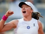 Poland's Iga Swiatek celebrates during French Open 2023 Poland's Iga Swiatek celebrates during French Open 2023