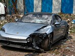The Porsche car found without number plate, in Pune (PTI)