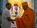 Rajinikanth at the BAPS Hindu Mandir in Abu Dhabi. Rajinikanth at the BAPS Hindu Mandir in Abu Dhabi.