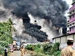 The blasts occurred at Amudan Chemicals Private Limited, a 44-year-old company owned by Malay Mehta which manufactures various dyes and shades using hydrogen peroxide, said an MIDC official. Ten employees were present in the factory at the time, including the manager, six workers and three watchmen. (HT photo) The blasts occurred at Amudan Chemicals Private Limited, a 44-year-old company owned by Malay Mehta which manufactures various dyes and shades using hydrogen peroxide, said an MIDC official. Ten employees were present in the factory at the time, including the manager, six workers and three watchmen. (HT photo)