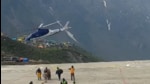 Helicopter developed a technical snag while landing at the helipad (Twitter/video screengrab)