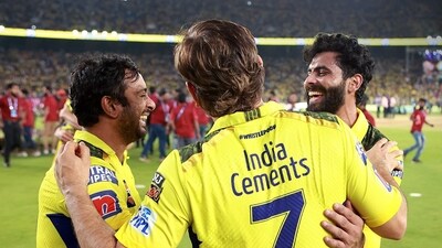 File photo of Ambati Rayudu (L) with MS Dhoni and Ravindra Jadeja (Chennai Super Kings Twitter)