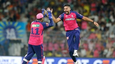 Rajasthan Royals' Avesh Khan and captain Sanju Samson celebrate the dismissal of Sunrisers Hyderabad's Abdul Samad during the Qualifier 2 match (ANI) Rajasthan Royals' Avesh Khan and captain Sanju Samson celebrate the dismissal of Sunrisers Hyderabad's Abdul Samad during the Qualifier 2 match (ANI)