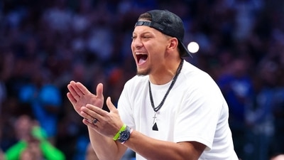 Patrick Mahomes talks about his part in the Travis Kelce and Taylor Swift love story on a recent podcast. Mandatory Credit: Kevin Jairaj-USA TODAY Sports (USA TODAY Sports via Reuters Con)