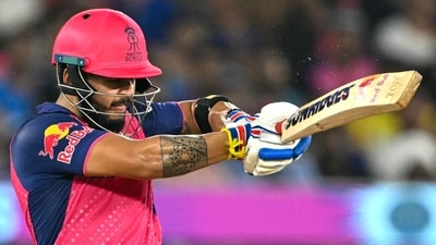 Rajasthan Royals' Riyan Parag plays a shot in IPL 2024 (AFP) Rajasthan Royals' Riyan Parag plays a shot in IPL 2024 (AFP)