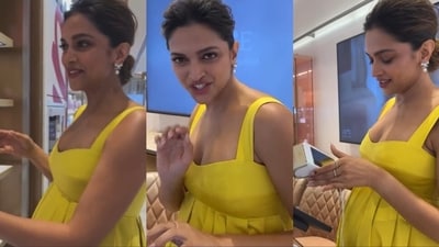 Pregnant Deepika Padukone visited a store in Mumbai. Pregnant Deepika Padukone visited a store in Mumbai.
