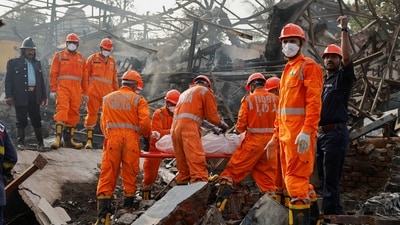 A boiler exploded at the factory on Thursday afternoon&nbsp;and&nbsp;the impact of the blast and the resultant blaze affected adjacent factories and houses, according to officials. (REUTERS)