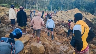 Prime Minister James Marape stated that authorities were responding and that he would release information about the destruction and loss of life as soon as it became available. (AFP) Prime Minister James Marape stated that authorities were responding and that he would release information about the destruction and loss of life as soon as it became available. (AFP)