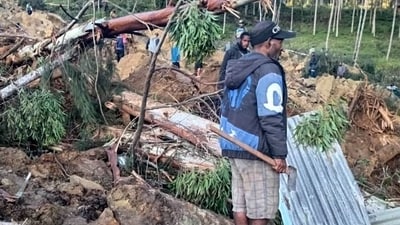 “I am yet to be fully briefed on the situation. However, I extend my heartfelt condolences to the families of those who lost their lives in the landslide disaster in the early hours of this morning,” Marape said in a statement. (AFP) “I am yet to be fully briefed on the situation. However, I extend my heartfelt condolences to the families of those who lost their lives in the landslide disaster in the early hours of this morning,” Marape said in a statement. (AFP)