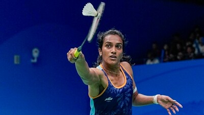 PV Sindhu in action. (PTI) PV Sindhu in action. (PTI)