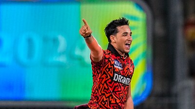 RR hardly ever got away in their chase. While Pat Cummins got the breakthrough spinners Abhishek Sharma and Shahbaz Ahmed wrought havoc by exploiting the conditions. The lack of dew made it difficult for the RR batter to score and they crumbled. Abhishek finished with figures of 2/24.&nbsp; (PTI)