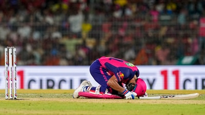 Dhruv Jurel was the lone bright spark as he remained unbeaten on 56 off 35 balls.&nbsp; (PTI)