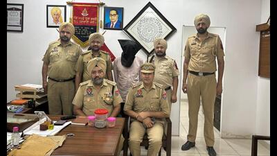 The accused in the custody of police in Mohali. (HT Photo)