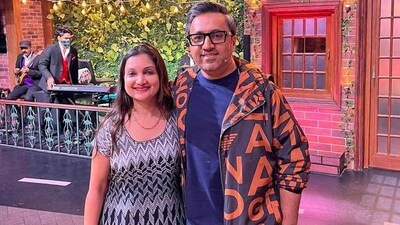 Ashneer Grover and his wife Madhuri Jain are seen. Ashneer Grover and his wife Madhuri Jain are seen.