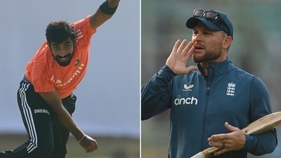 Jasprit Bumrah (L) defended 11 off the over against Brendon McCullum (R) and Aaron Finch (Getty Images) Jasprit Bumrah (L) defended 11 off the over against Brendon McCullum (R) and Aaron Finch (Getty Images)