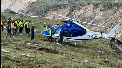 Helicopter carrying pilgrims makes emergency landing near Kedarnath due to technical issue. (X/@realkaypius)