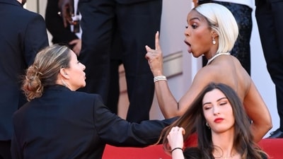 Kelly Rowland reacted to the video showing her altercation with a security guard at Cannes. Kelly Rowland reacted to the video showing her altercation with a security guard at Cannes.