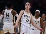 LOS ANGELES, CALIFORNIA - MAY 24: Caitlin Clark #22 of the Indiana Fever reacts at the end of the game after a 78-73 win over the Los Angeles Sparks at Crypto.com Arena on May 24, 2024 in Los Angeles, California. LOS ANGELES, CALIFORNIA - MAY 24: Caitlin Clark #22 of the Indiana Fever reacts at the end of the game after a 78-73 win over the Los Angeles Sparks at Crypto.com Arena on May 24, 2024 in Los Angeles, California.