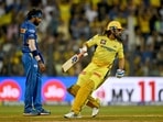 Chennai Super Kings' MS Dhoni (R) runs between the wickets as Mumbai Indians' captain Hardik Pandya looks on. Chennai Super Kings' MS Dhoni (R) runs between the wickets as Mumbai Indians' captain Hardik Pandya looks on.