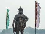 Statue of Raja Bhoja in the Upper Lake in Bhopal, India