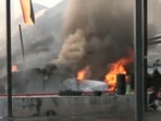 A massive fire broke out in a crowded game zone in Gujarat's Rajkot city on Saturday evening.
