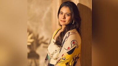 Her glam makeup look features nude eyeshadow, winged eyeliner, mascara-coated lashes, defined brows, blushed cheeks, luminous highlighter, contoured cheekbones and a shade of glossy pink lipstick. (Instagram/@kajol)