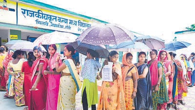 62.31 per cent of the 8.2 million registered voters exercised their franchise across Ranchi, Jamshedpur, Dhanbad, and Giridih (PTI) 62.31 per cent of the 8.2 million registered voters exercised their franchise across Ranchi, Jamshedpur, Dhanbad, and Giridih (PTI)