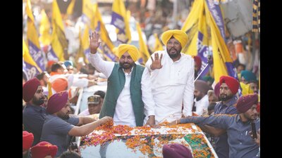 Campaigning in favour of AAP Amritsar candidate Kuldeep Singh Dhaliwal at Rajasansi, Ajnala and Majitha assembly constituencies, Punjab CM Bhagwant Mann said voters should get ready to save democracy and constitution.